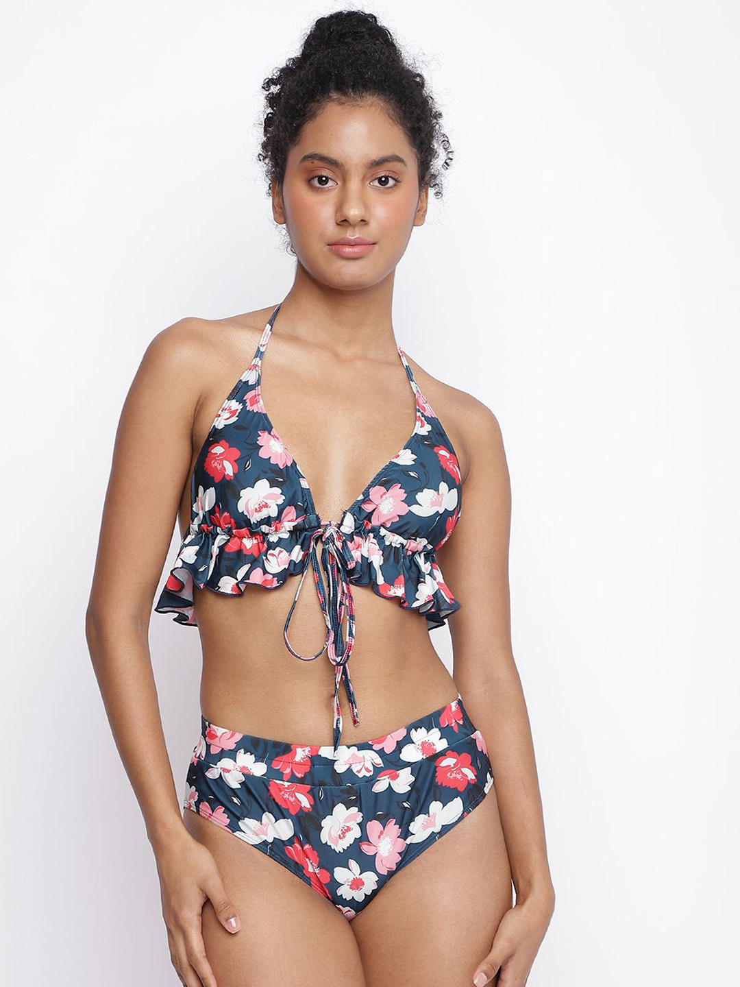 La Intimo Women Cannanore Frill  Printed Swim Bottoms