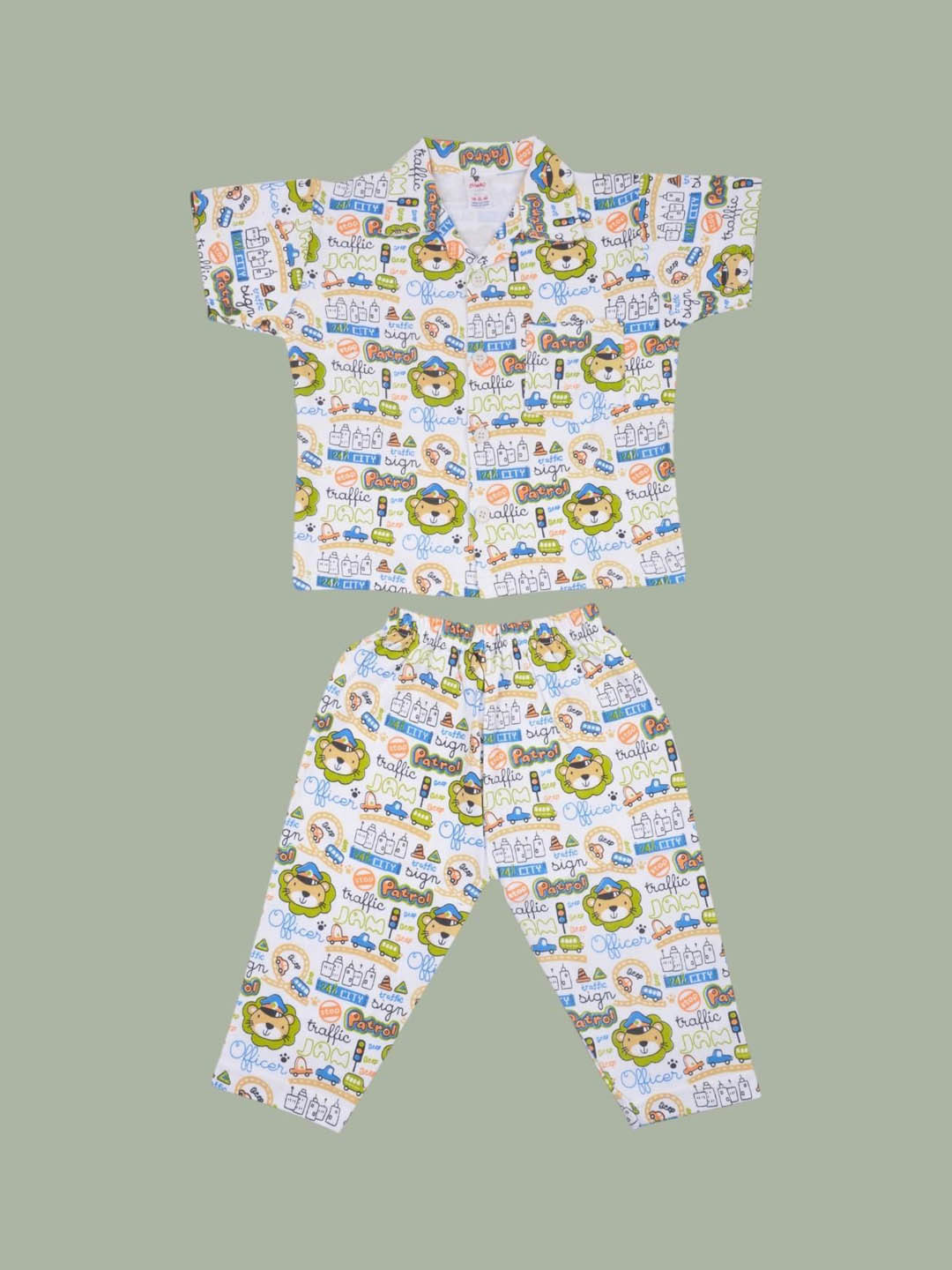 Yellow Bee Boys Pure Cotton Graphic Printed Night suit