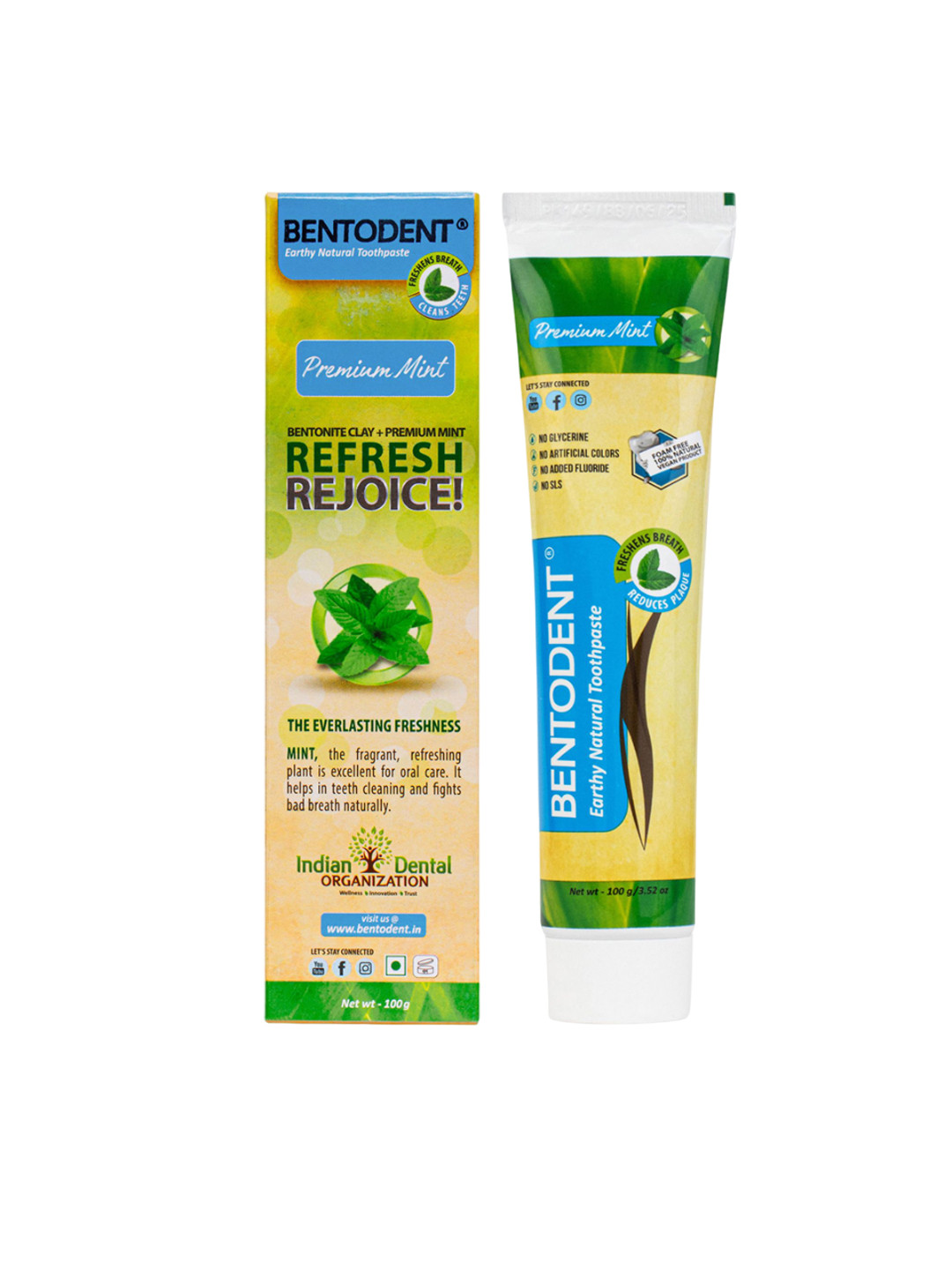 BENTODENT Premium Mint Natural Toothpaste - 100g