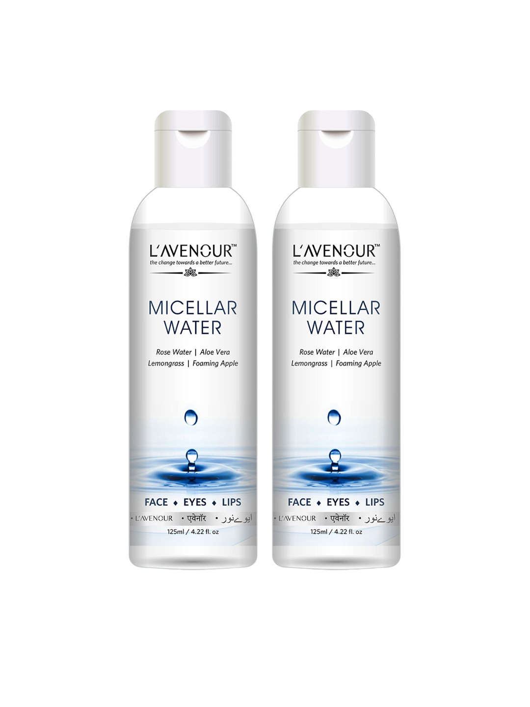 L'AVENOUR Set Of 2 Micellar Water Cleansing Makeup Remover With Aloe Vera - 125 ml
