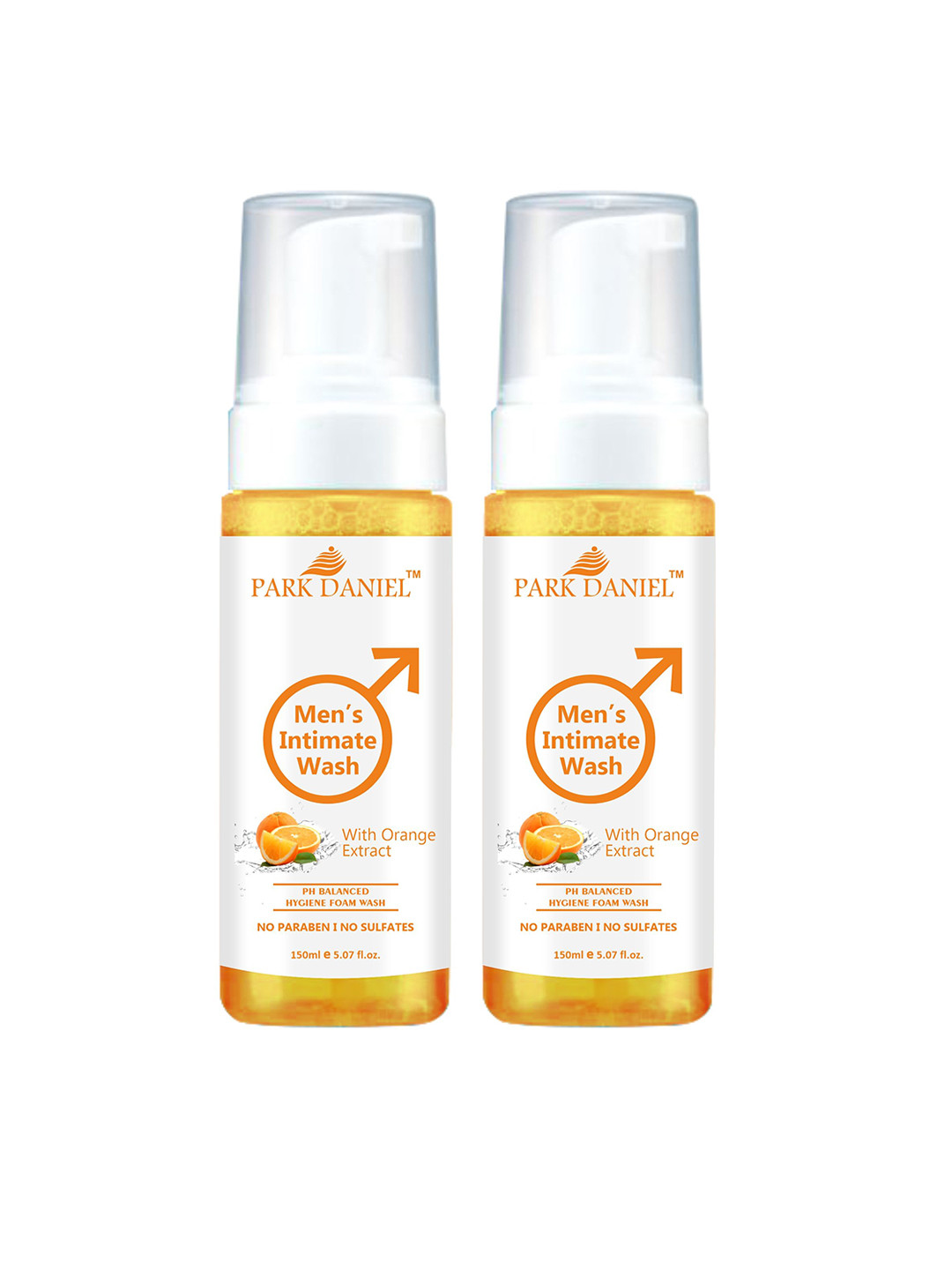 Park Daniel Set Of 2 Men's Intimate Wash With Orange Extract- 150 ml Each