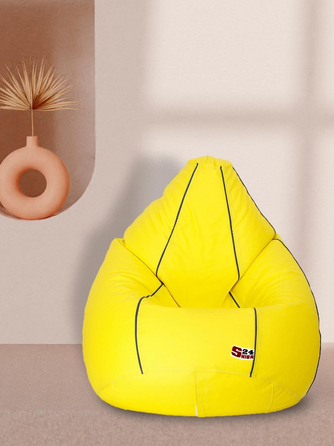 SHIRA 24 Yellow & Black Tear Drop Bean Bag Cover