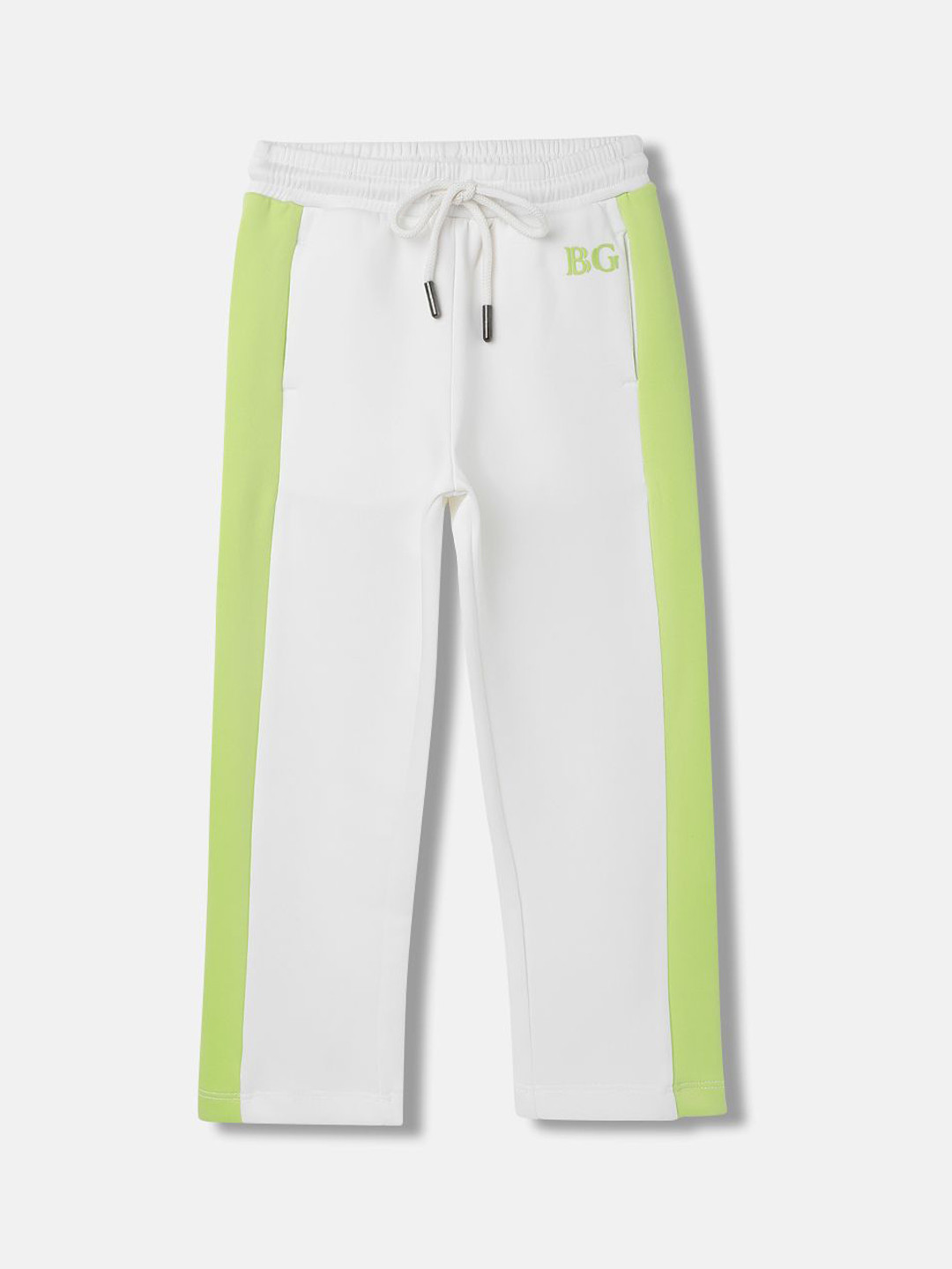 Blue Giraffe Girls Color Blocked Mid Rise Track Pants