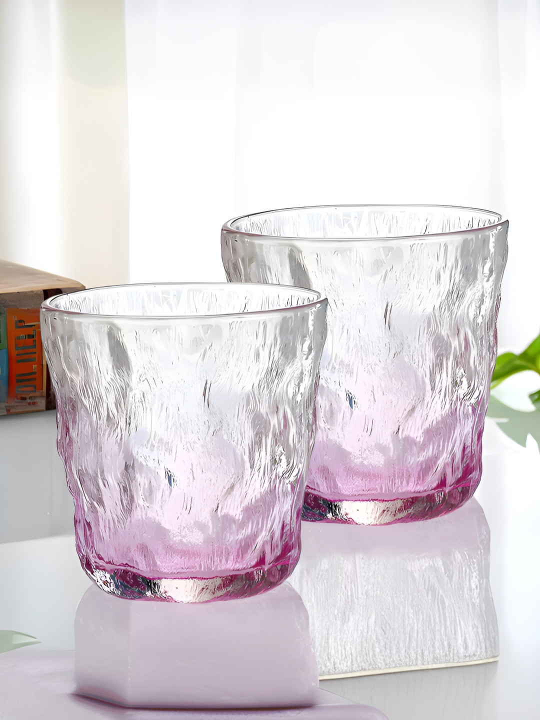 The Better Home Purple 2 Pieces Dishwasher Safe Juice Glasses 270ml
