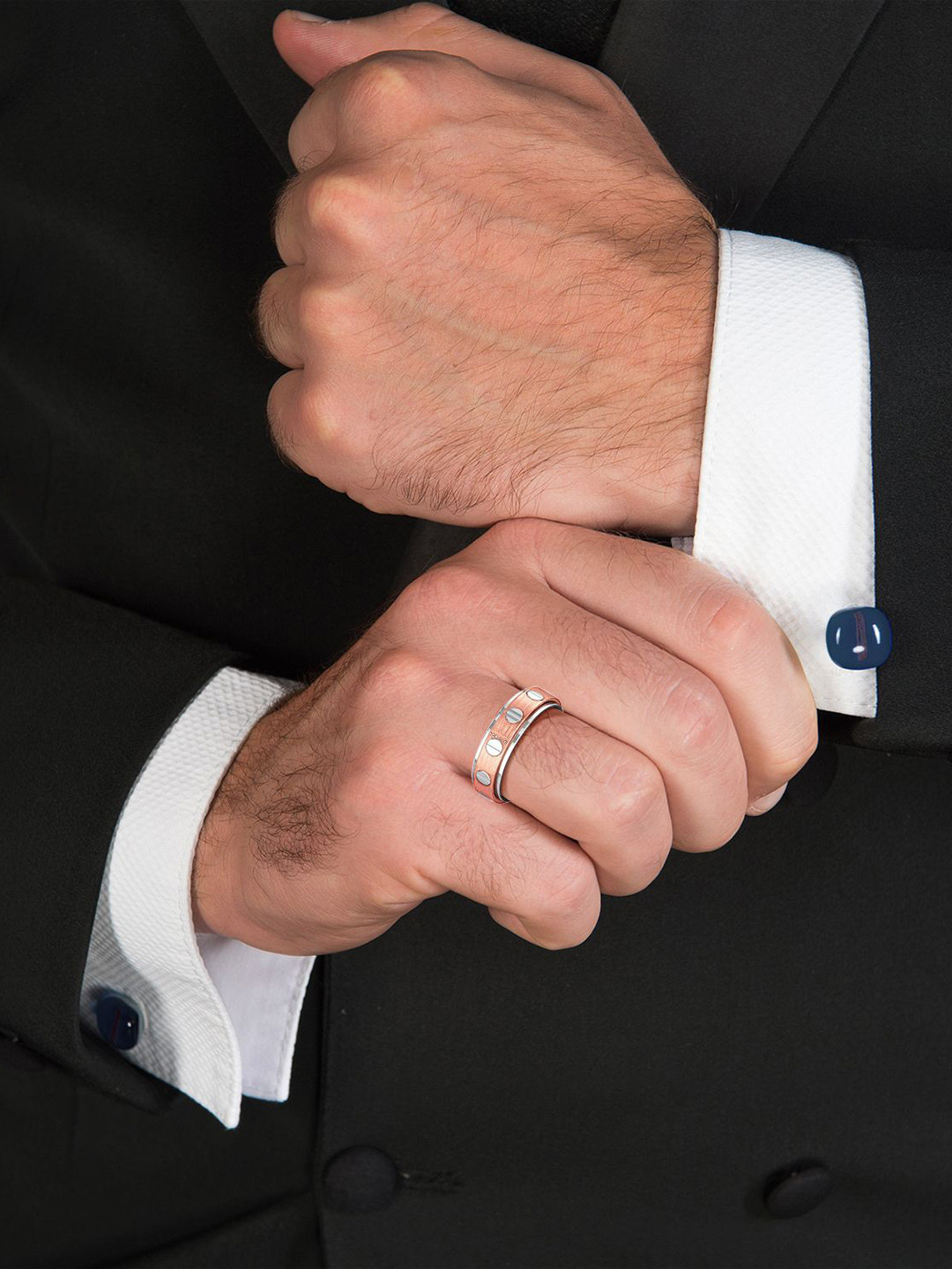 Joyalukkas Men 18KT Screwy Motif Gold Finger Ring -4.73 gm