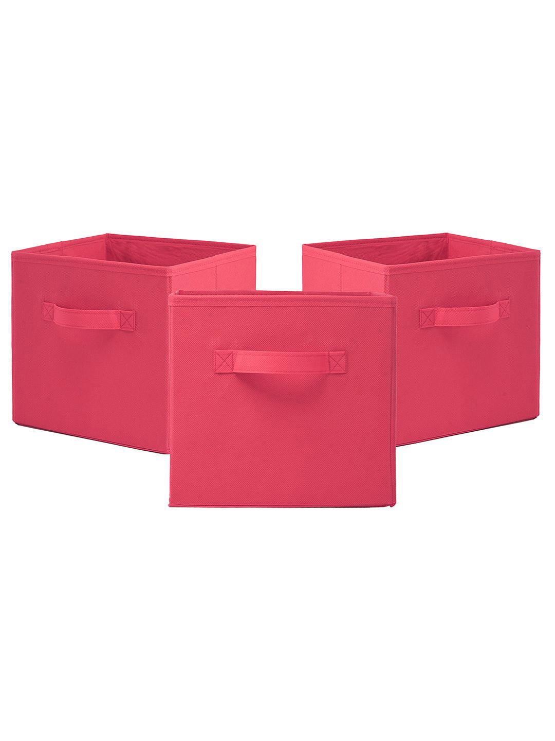Kuber Industries Pink 3 Pieces Square Shape Multi-Utility Storage Organisers