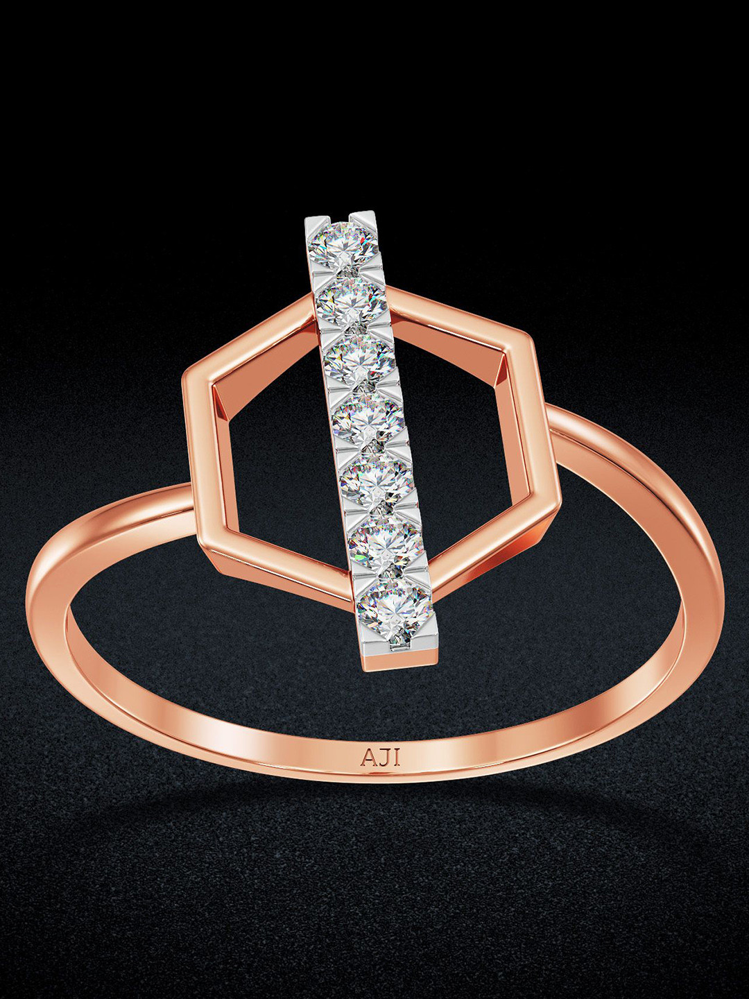 Joyalukkas 18kt Rose Gold Hexagram Diamond Ring