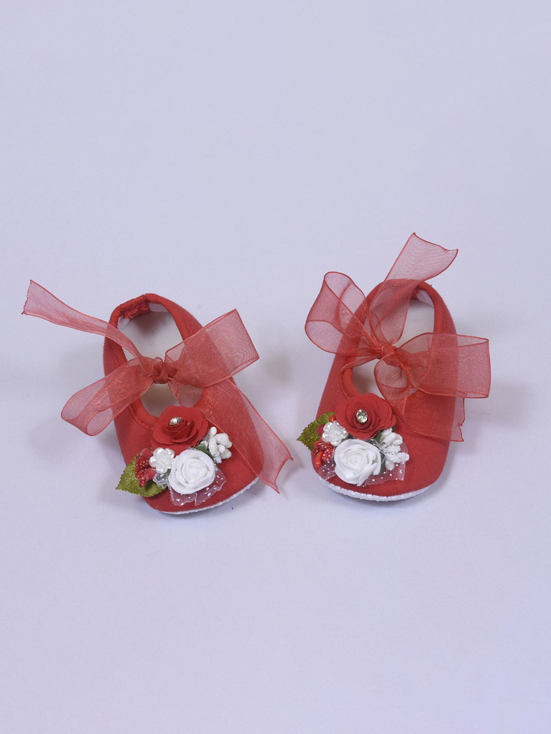 Daizy Girls Printed red flower boty_red Sneakers