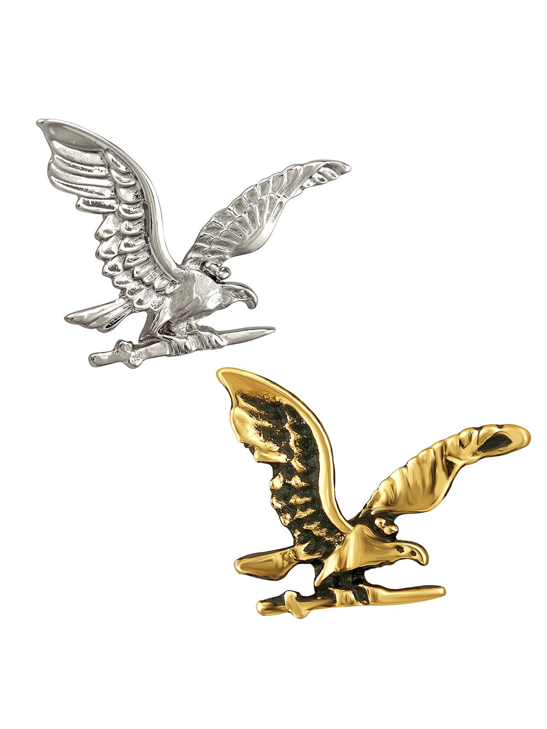 Mahi Set of 2 Gold Eagle-Shaped Brooches