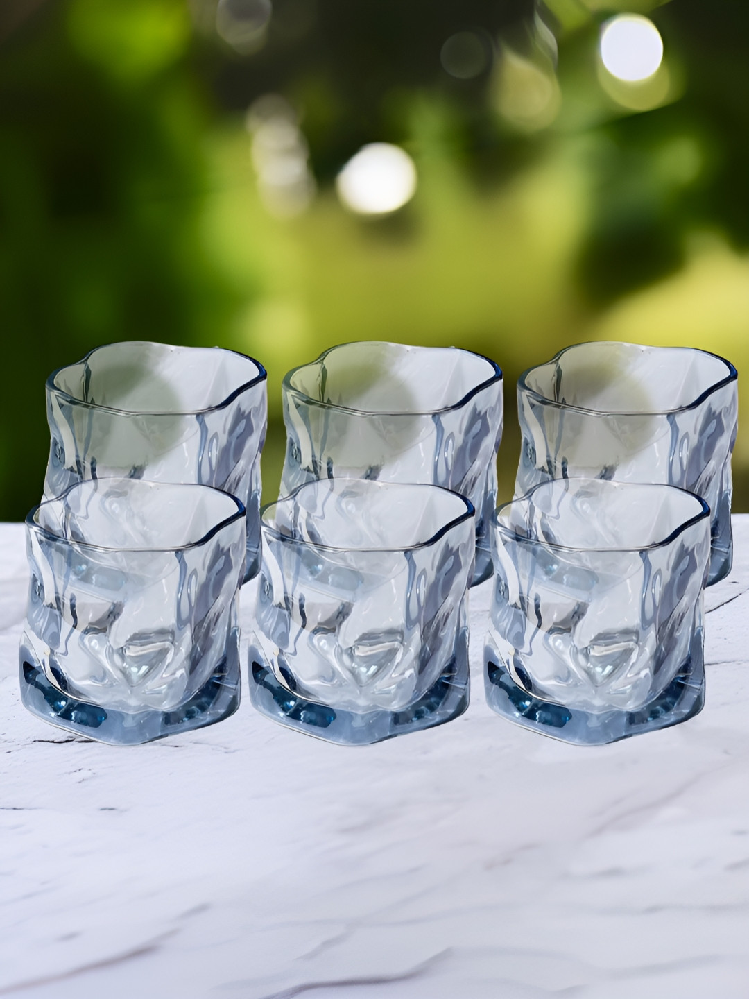 The Better Home Blue 6 Pieces Dishwasher Safe Juice Glasses 230ml