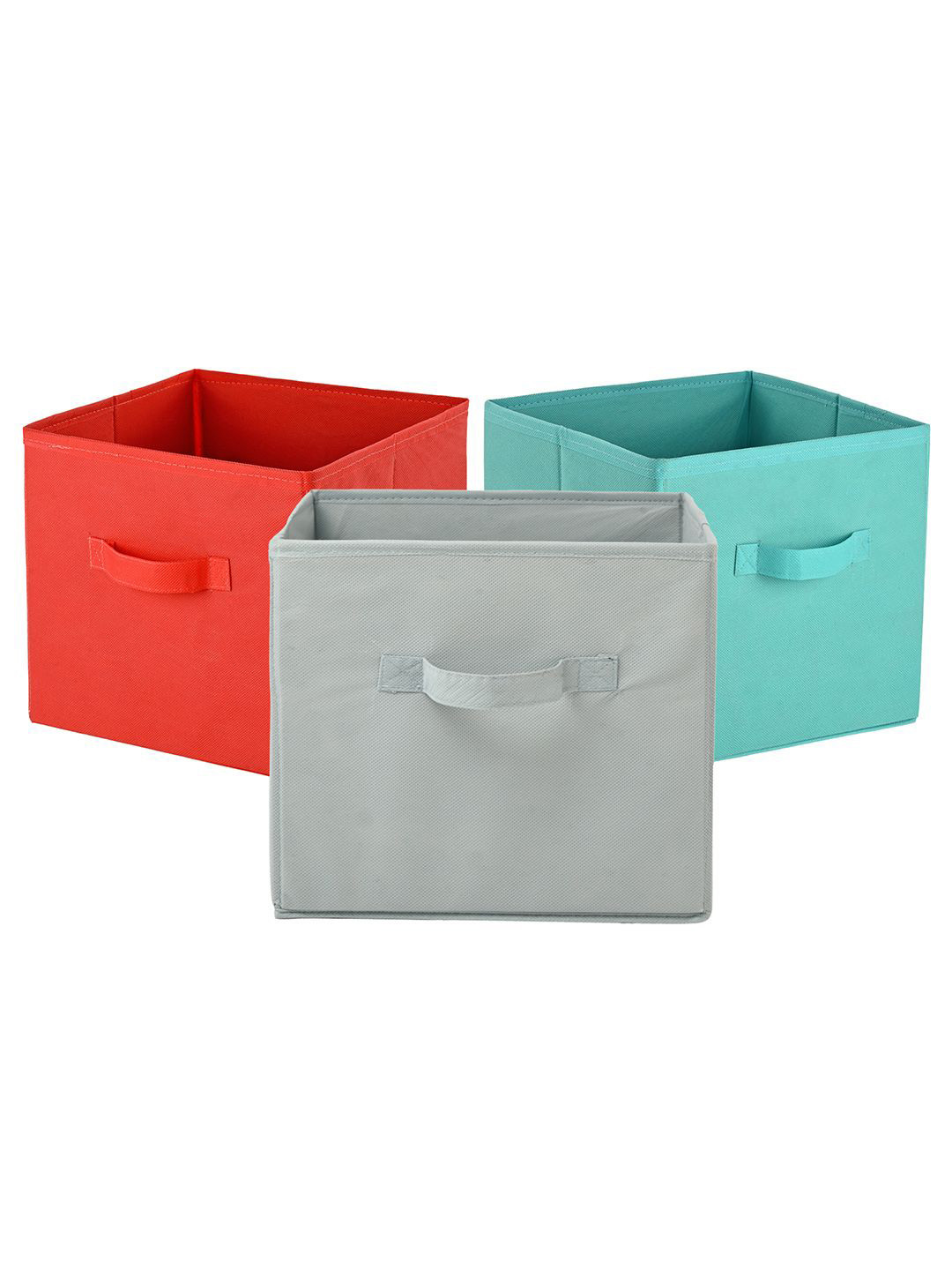 Kuber Industries Green 3 Pieces Square Shape Multi-Utility Organisers