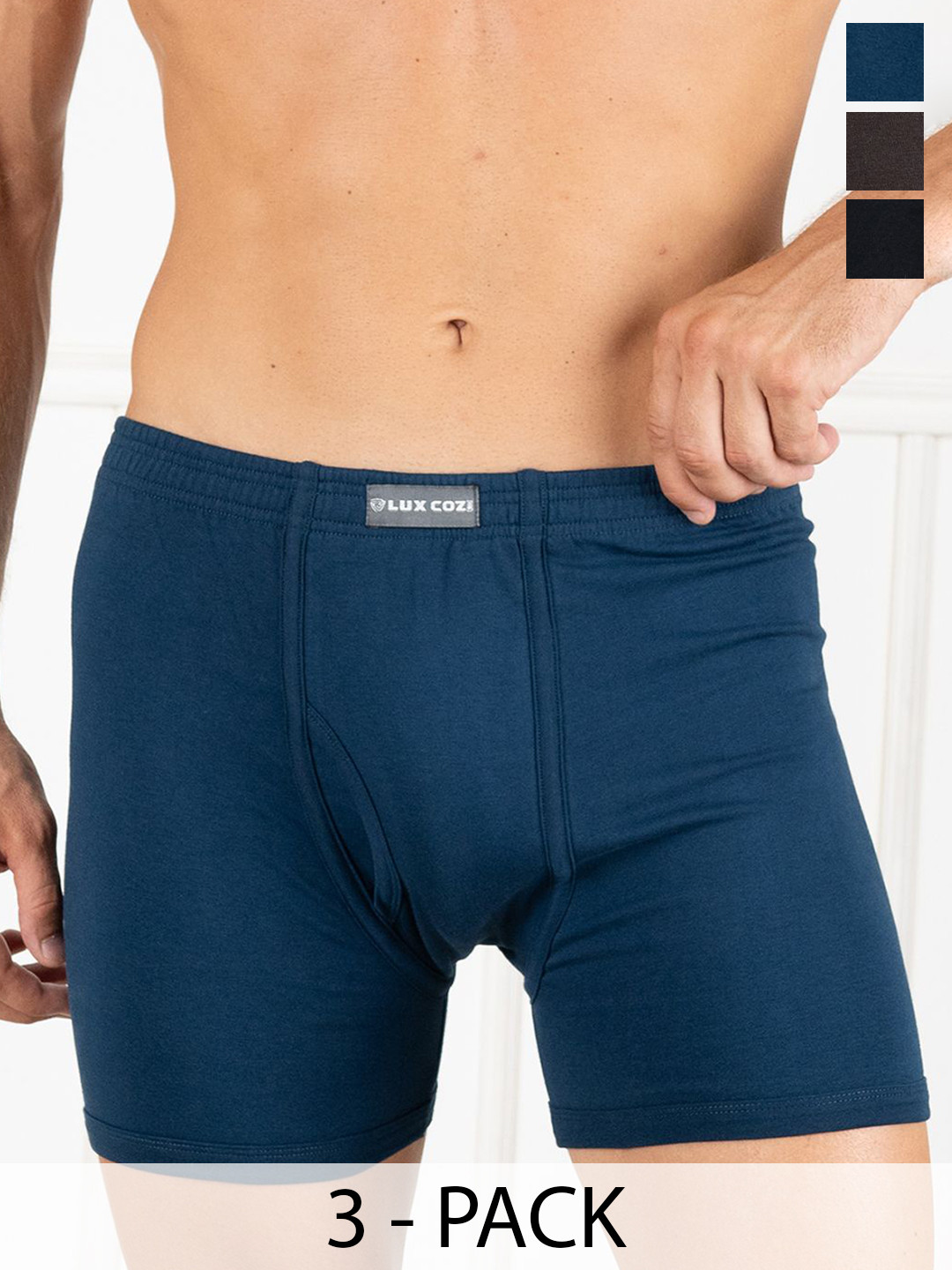 Lux Cozi Pack Of 3 Assorted Breathability Trunks COZI_1126_LUXURY_AST1_3PC