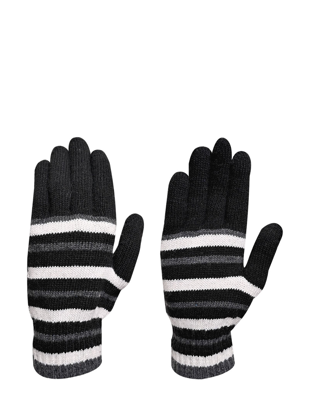 LOOM LEGACY Men Striped Winter Touchscreen Gloves