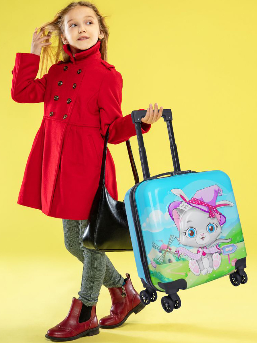 Polo Class Printed Hard Sided Trolly Suitcase Up to 50 Litres