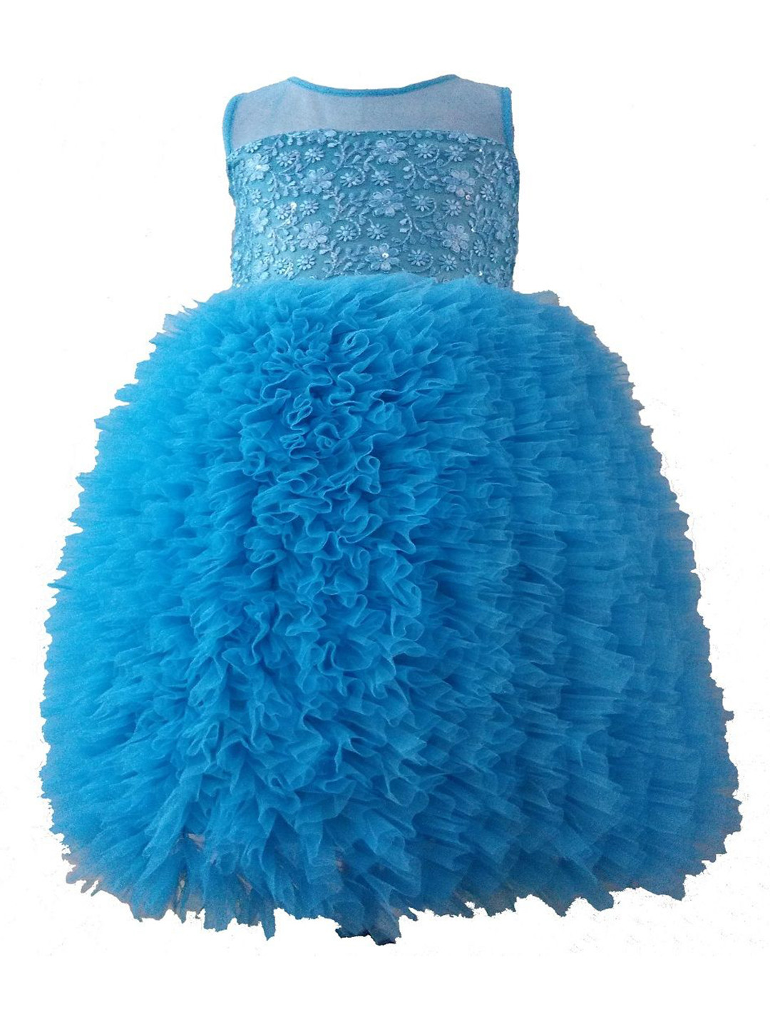 Wish little Girls Net A-Line Party Wear Maxi Dress