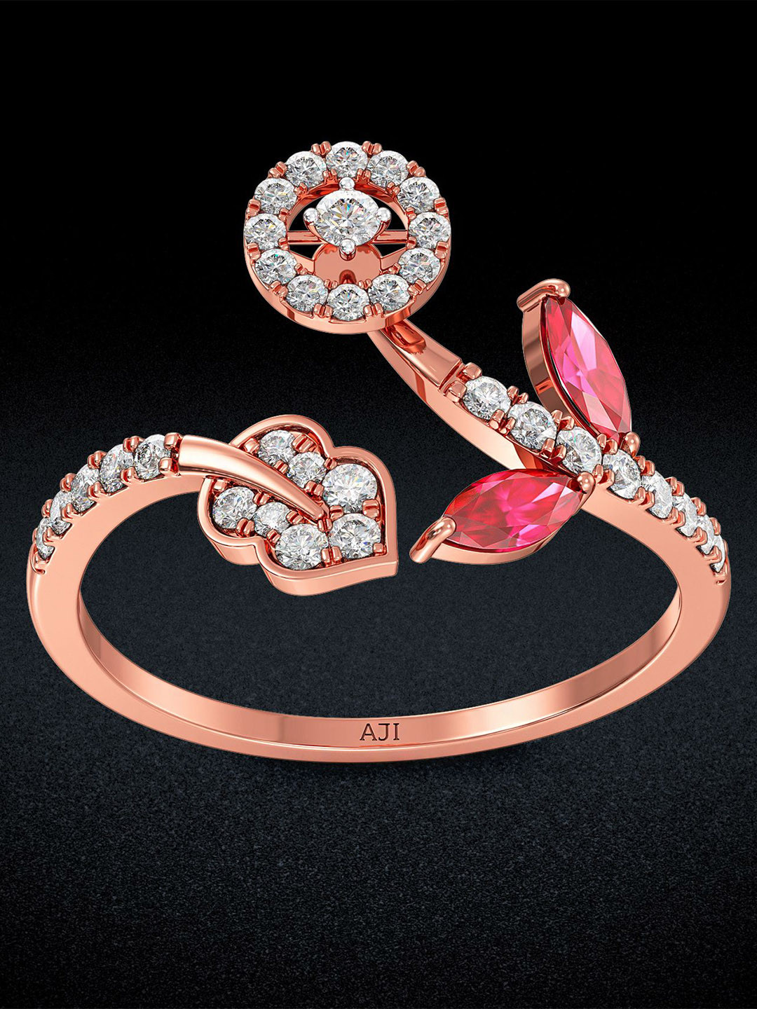 Joyalukkas Women 18KT Ruby Ring Diamond