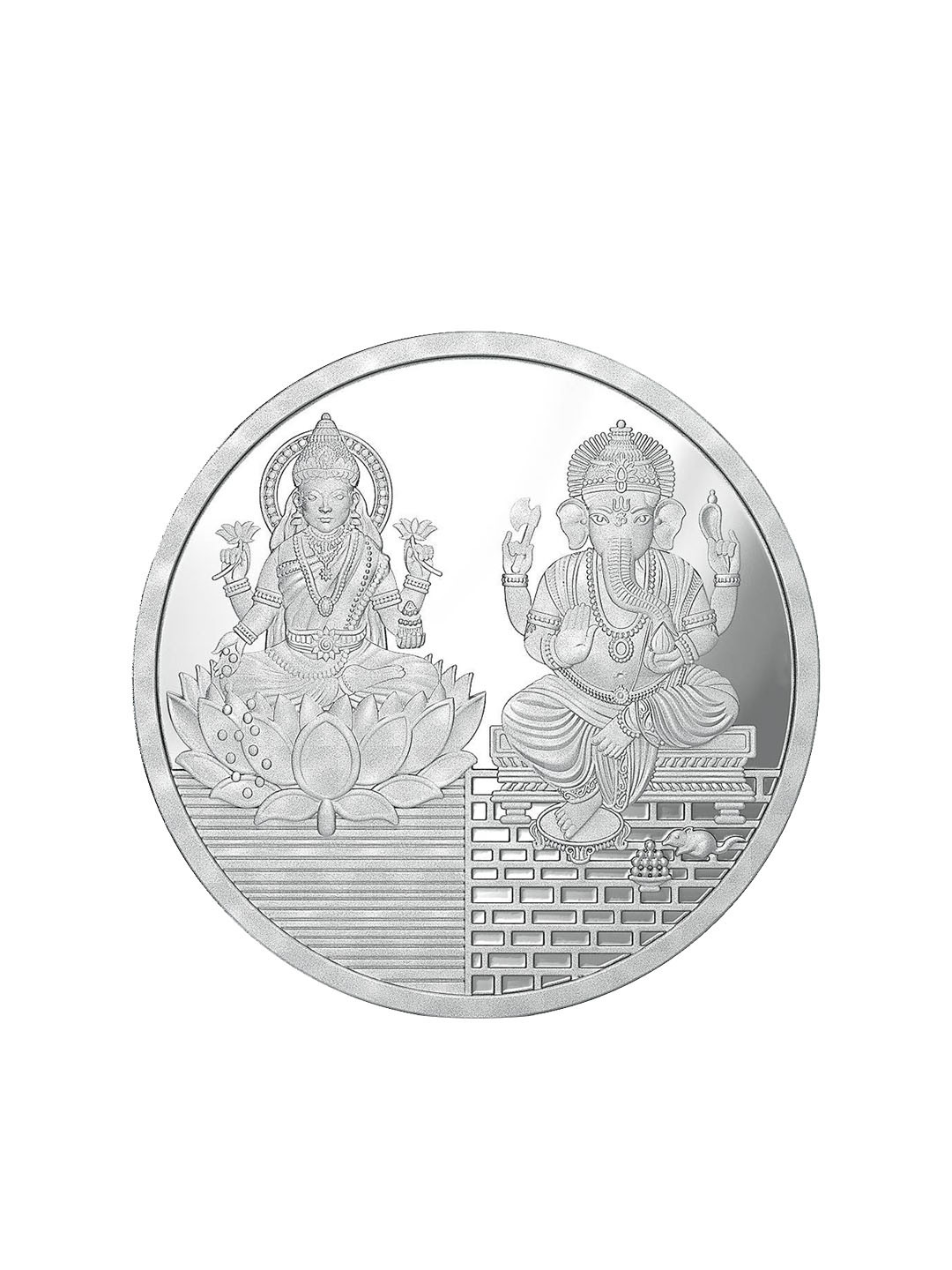 Joyalukkas Round Shaped Ganesh and Lakshmi Silver Coin-20gm