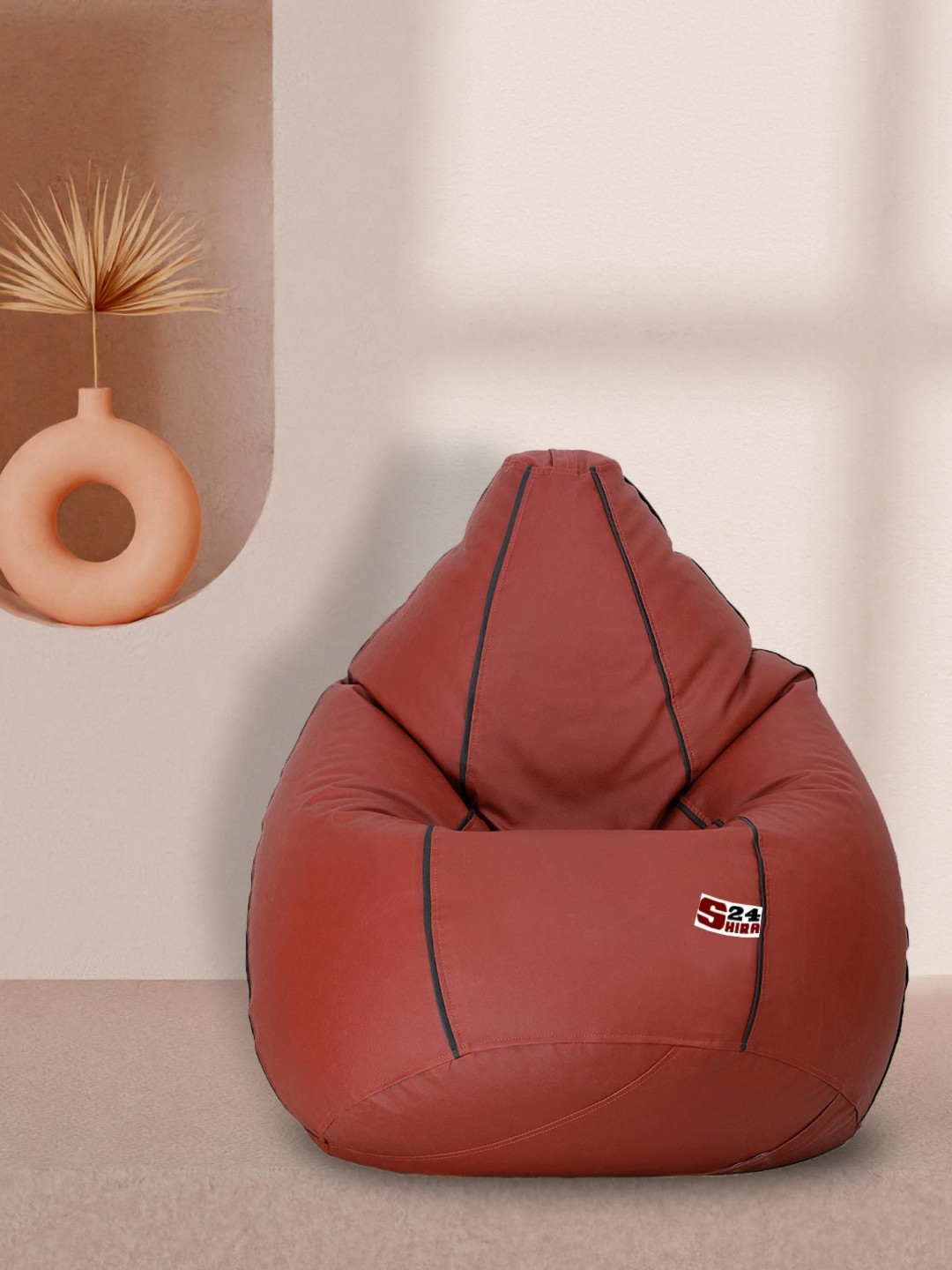 SHIRA 24 Tan Tear Drop Piping Bean Bag Cover