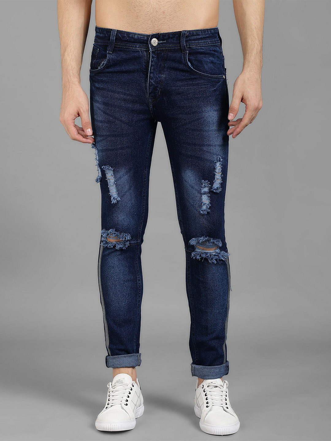 FUDE PRIDE Men Comfort Dark Blue Stretchable Jeans