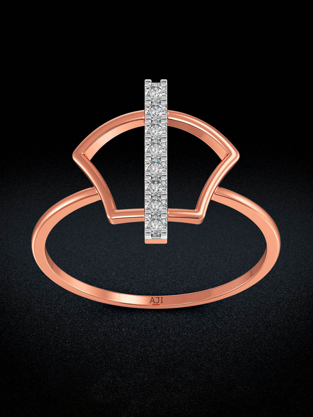 Joyalukkas 18kt Rose Gold Diadem Shaped Diamond Ring
