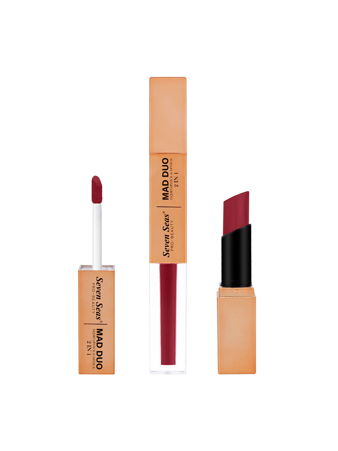Seven Seas Mad Duo 2 In 1 Matte & Liquid Lipstick - 7 g - Medium Carmine - 315