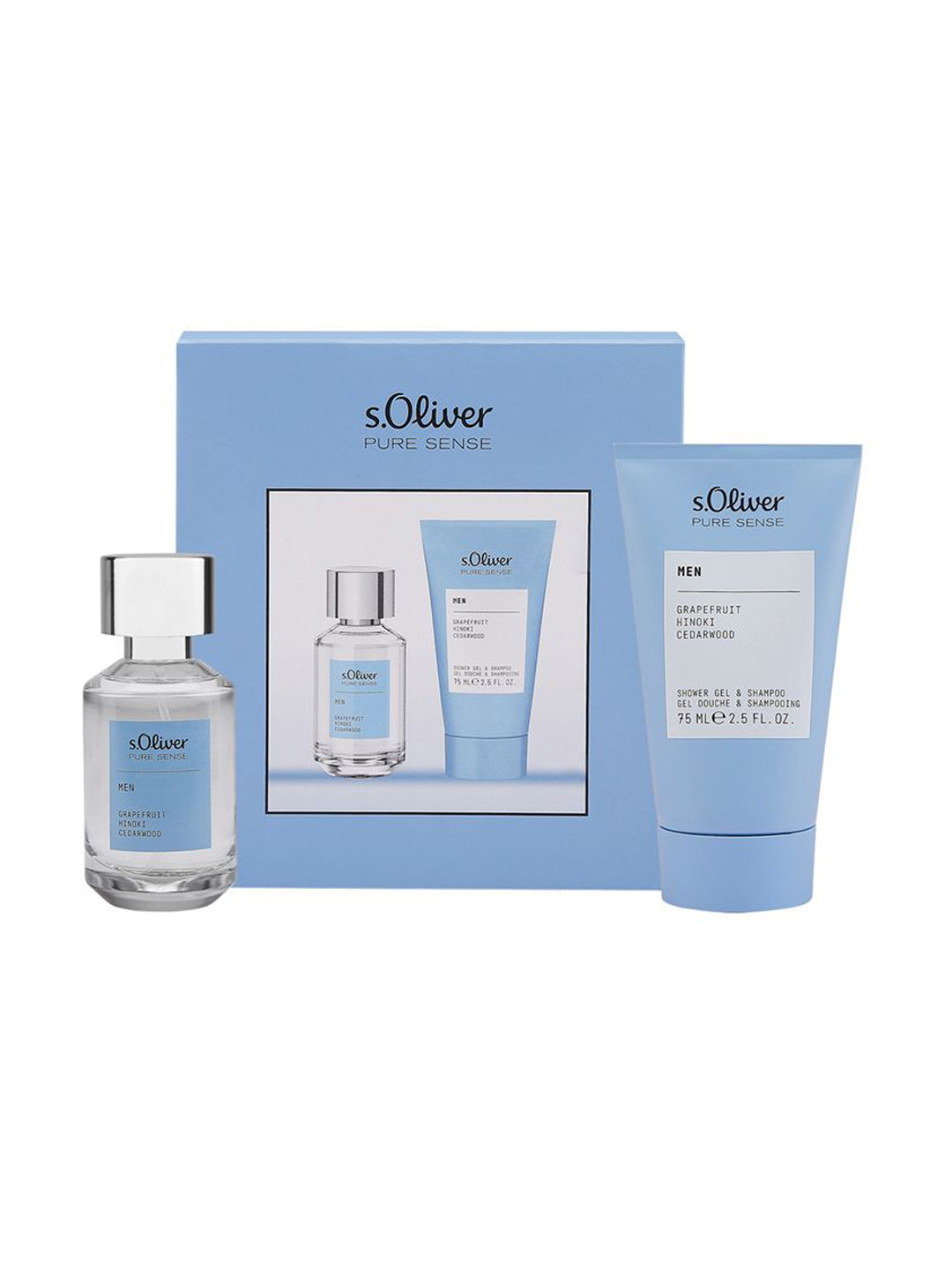 s.Oliver Pure Sense Men Eau De Toilette -30 ml With Shower Gel & Shampoo - 75 ml