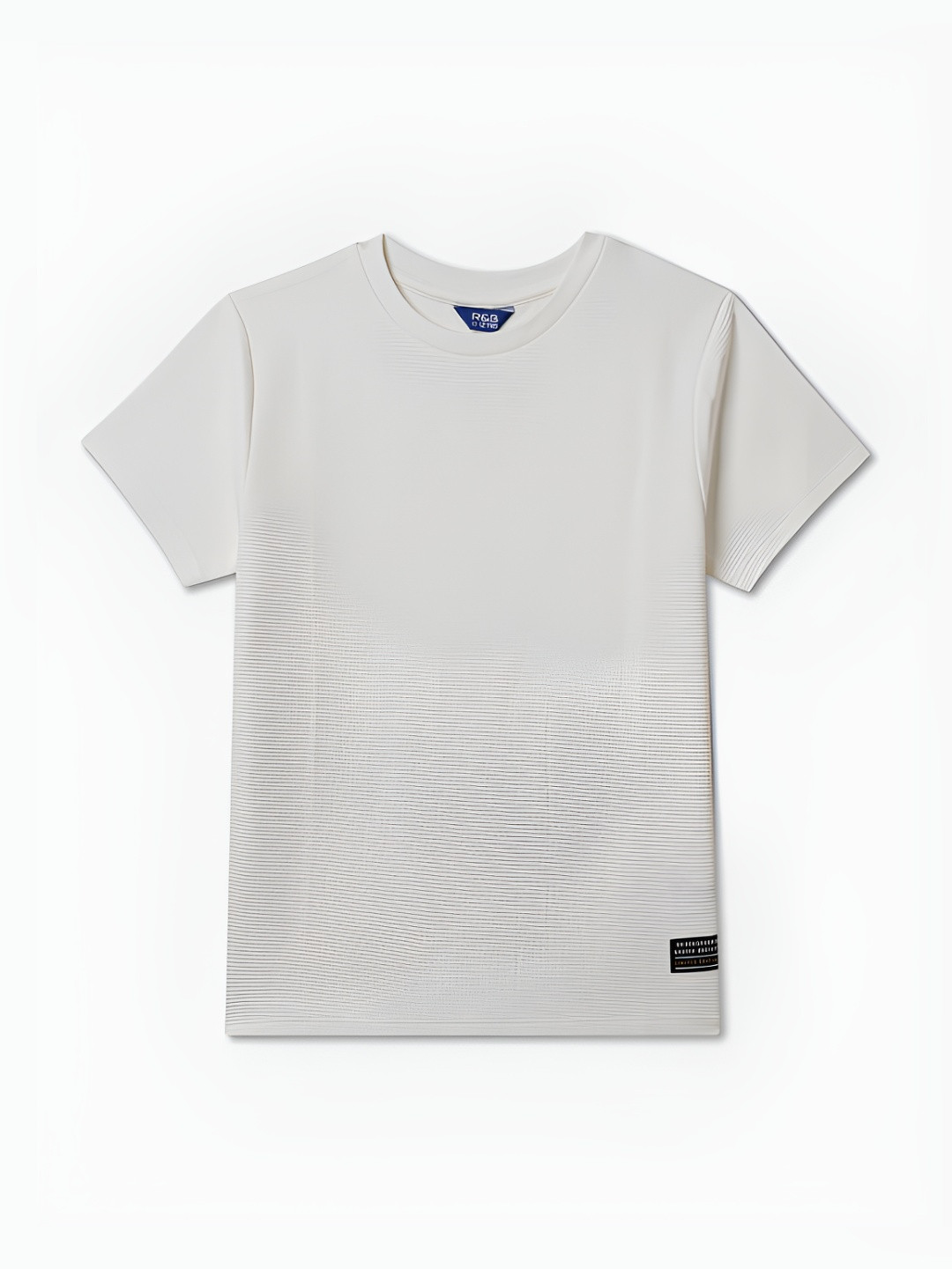 R&B Boys Self Design Round Neck Cotton Relaxed Fit T-shirt