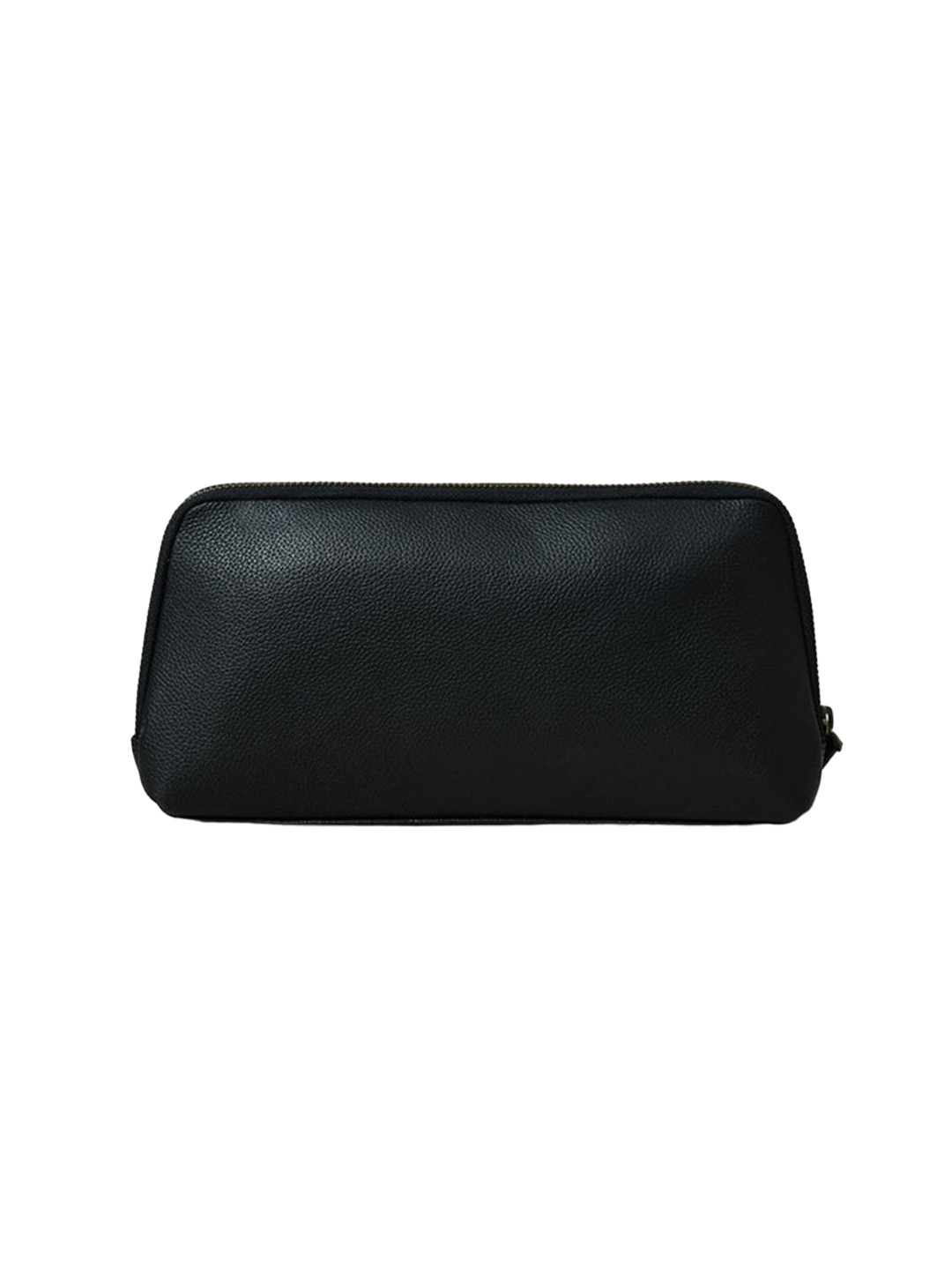 MaheTri Unisex Classic Black Leather Clutch