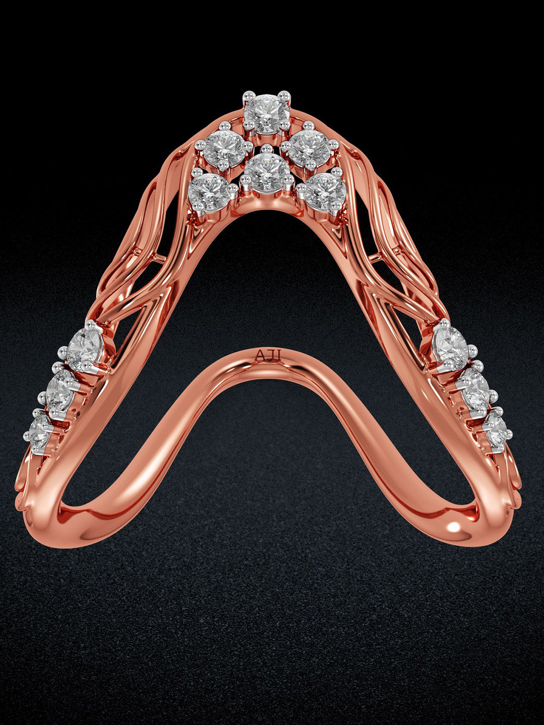 Joyalukkas Women 18KT Vanki Rose Gold Diamond Ring