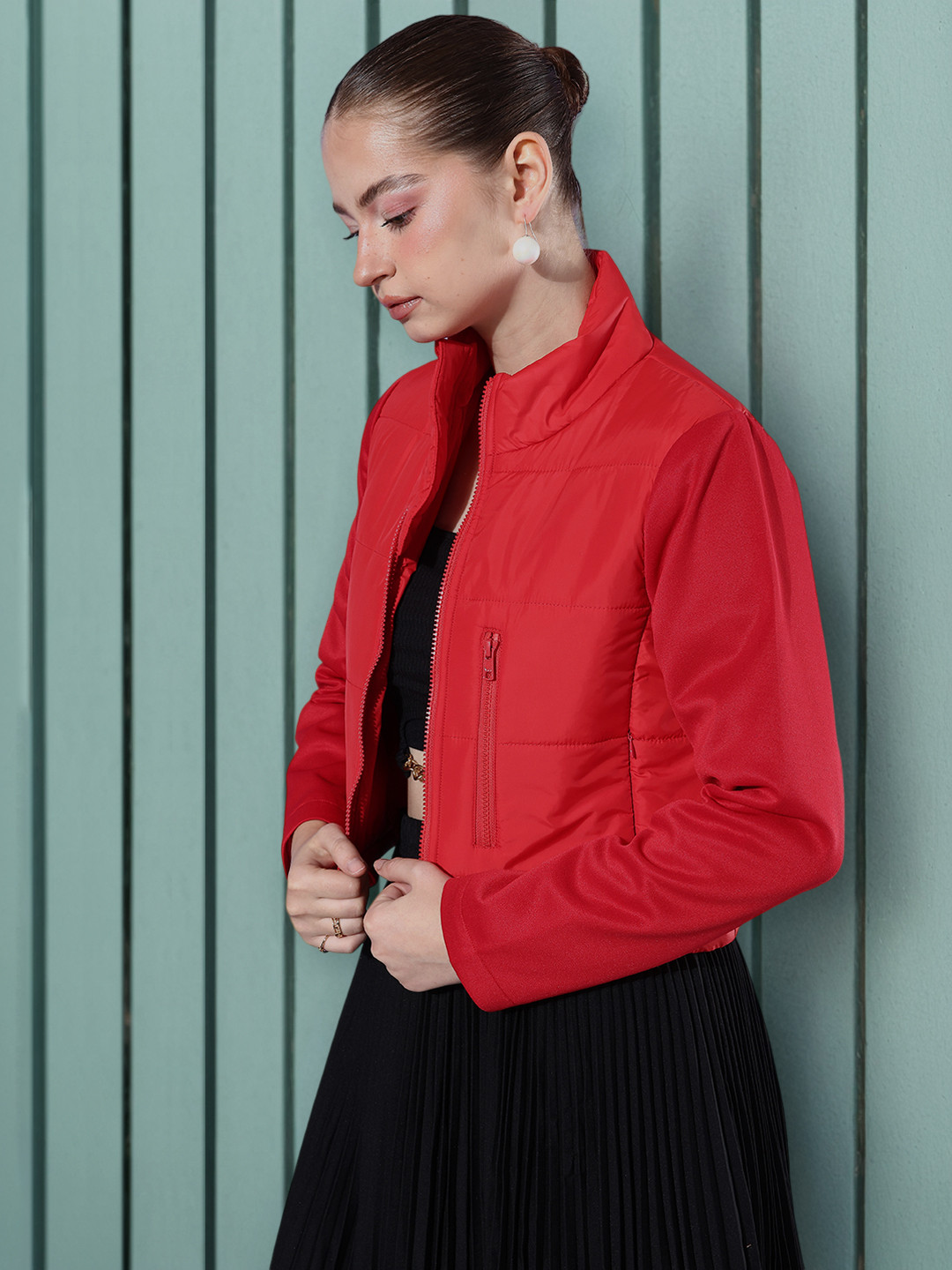 Mast & Harbour Solid Frosty Winters-Quilt Club Tailored Jacket