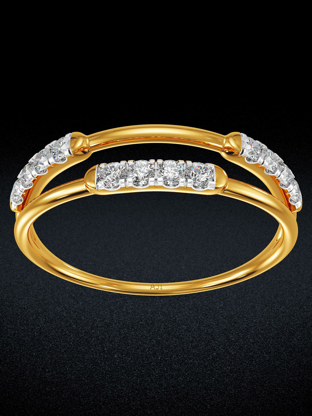 Joyalukkas Women 18kt Double Strand Delight Diamond Ring