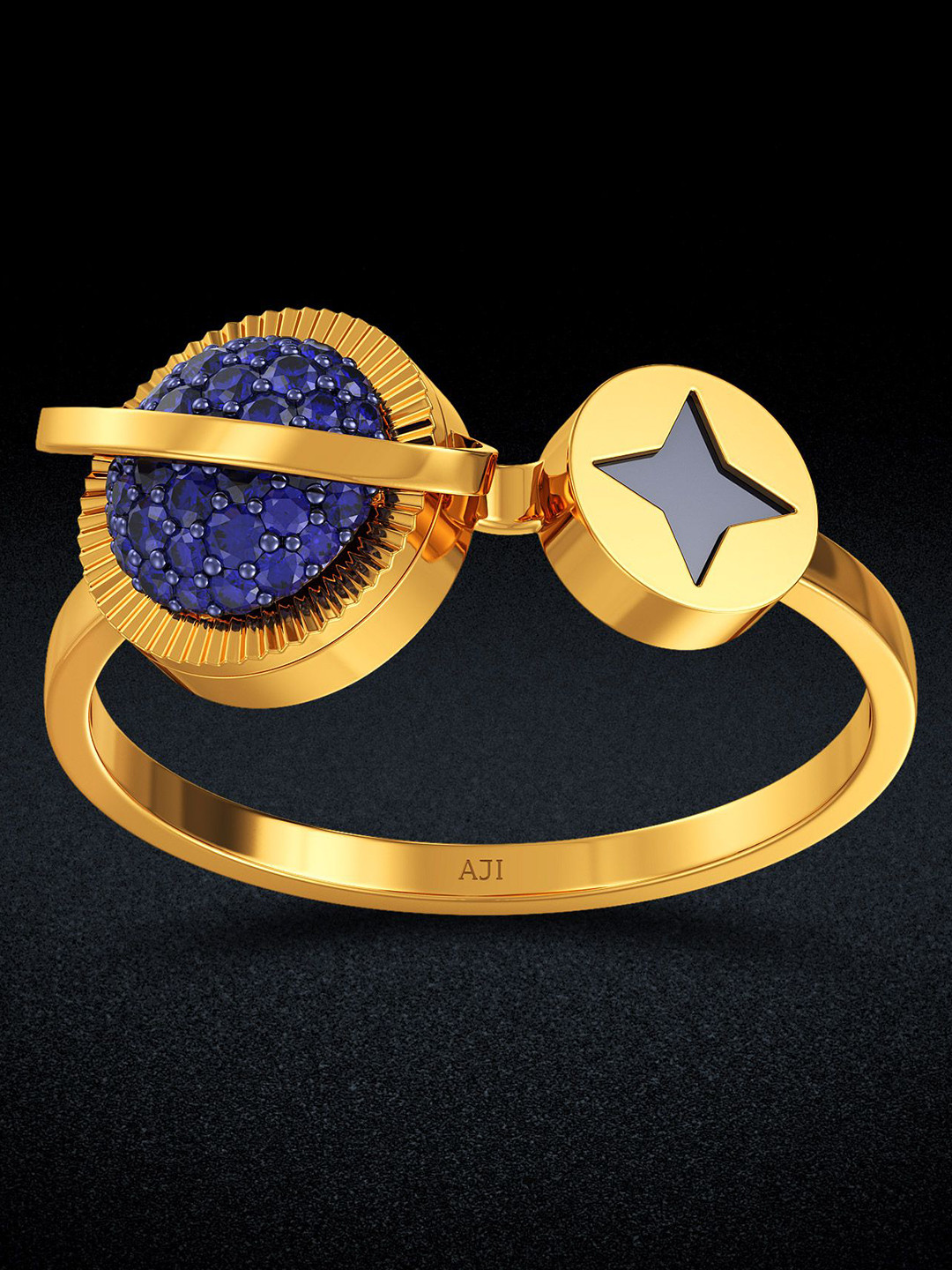 Joyalukkas Women 22KT Gold Stone-Studded Ring