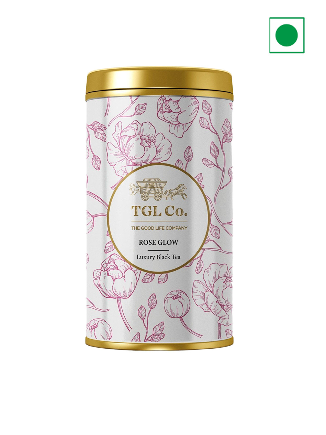 TGL Co. Lime Green Rose Glow Black Tea Tin - 50 gm