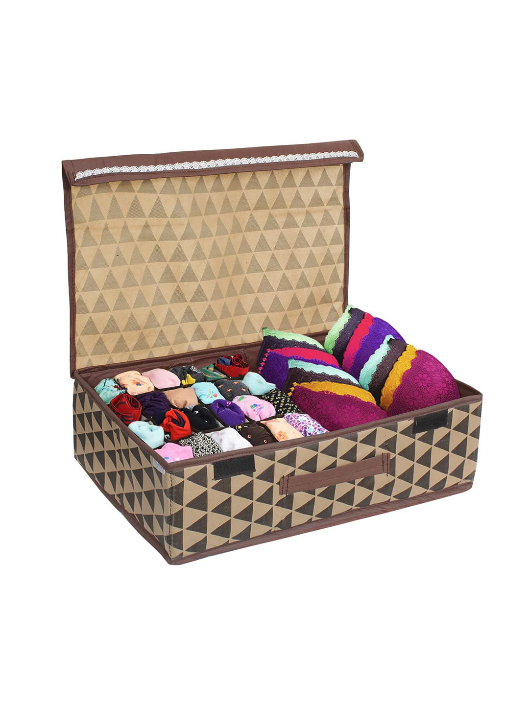 prettykrafts Beige Reusable Foldable Multi-Utility Organisers