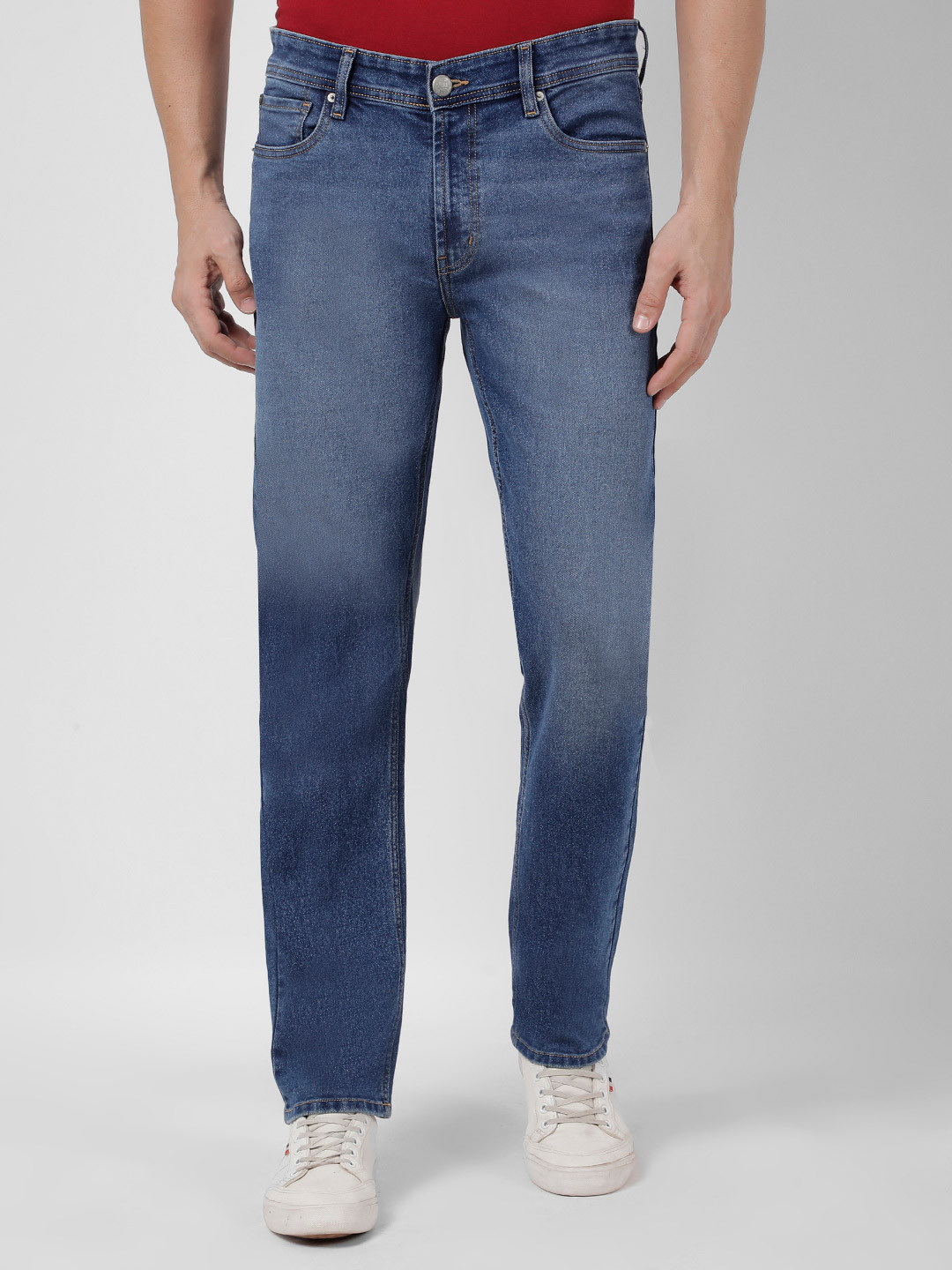 Numero Uno Men Stonewash Blue Slim Fit Light Fade Stretchable Jeans