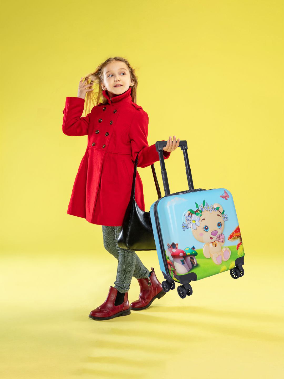 Polo Class Printed Hard-Sided Cabin Trolley Suitcase Up to 50 Litres