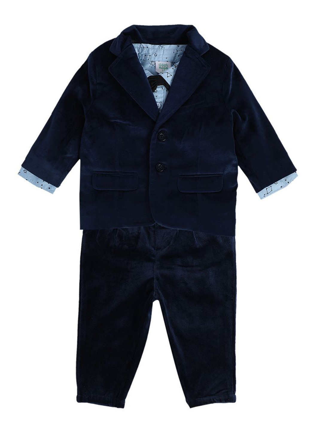 MINI KLUB Boys Notched Lapel Single-Breasted Pure Cotton Three-Piece Suits