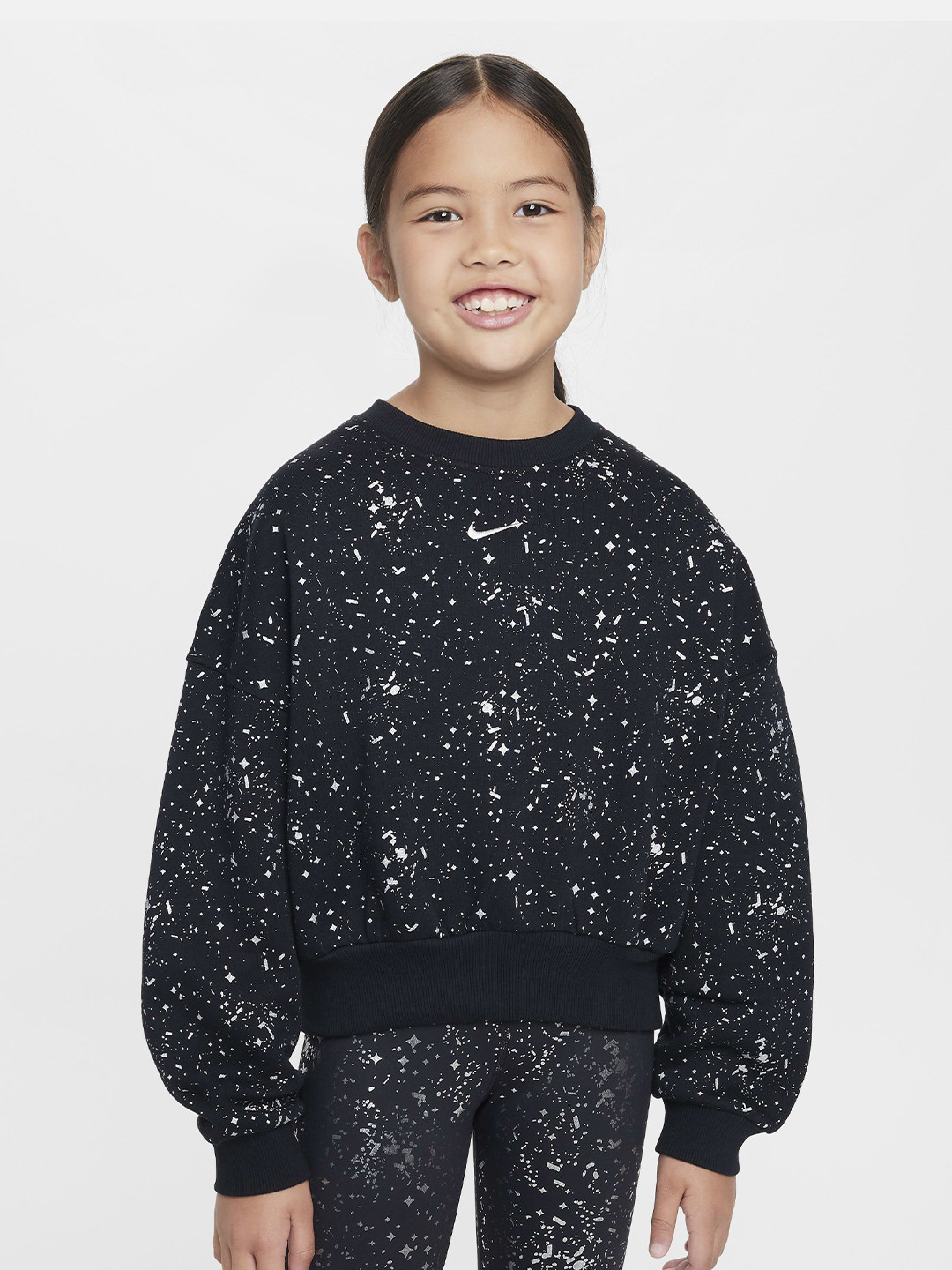 Nike Sportswear Club Girls Abstract Printed Sweatshirt