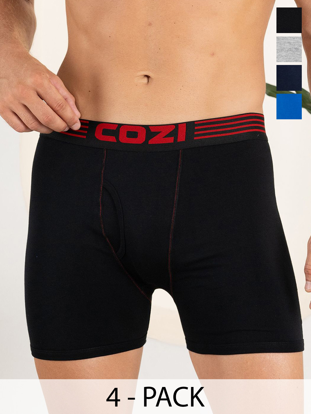 Lux Cozi Men Pack Of 4 Assorted Pure Cotton Short TrunksCOZI_1123_LUXURY_AST_4PC