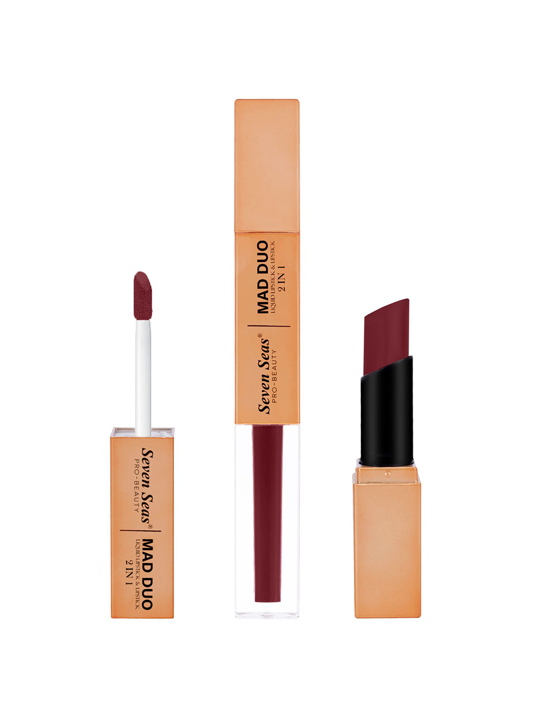 Seven Seas Mad Duo 2 In 1 Liquid Lipstick & Matte Lipstick - 7g - Claret - 310