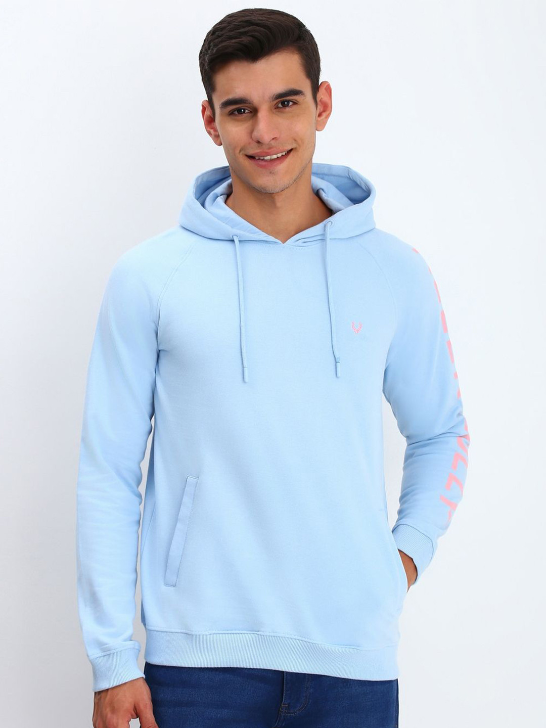 Allen Solly Men Solid Hood Cotton Pullover Sweatshirt