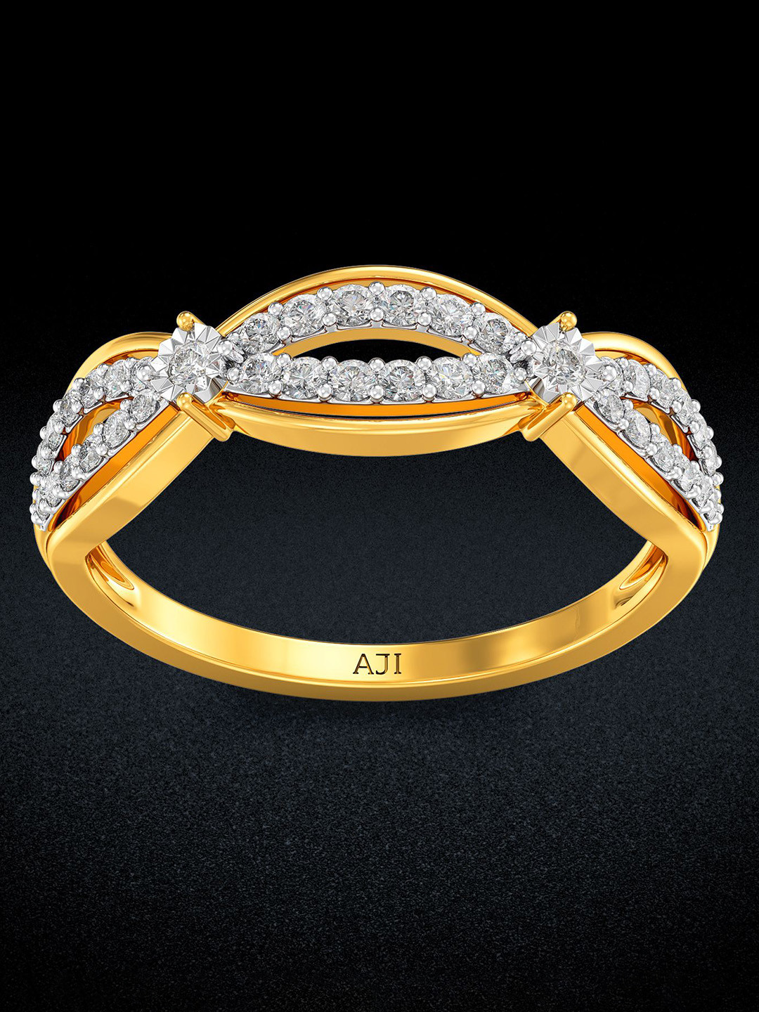 Joyalukkas 18KT Yellow Gold Diamond  Finger Ring