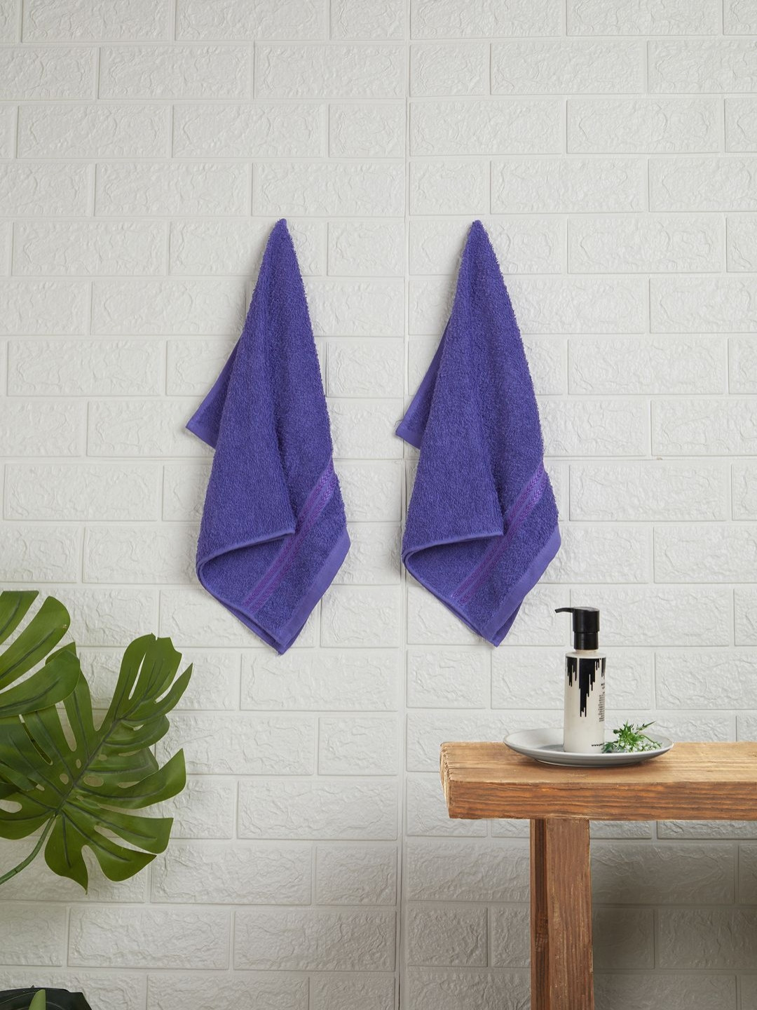 Welspun Violet 2 Pieces 380 GSM Pure Cotton Hand Towels