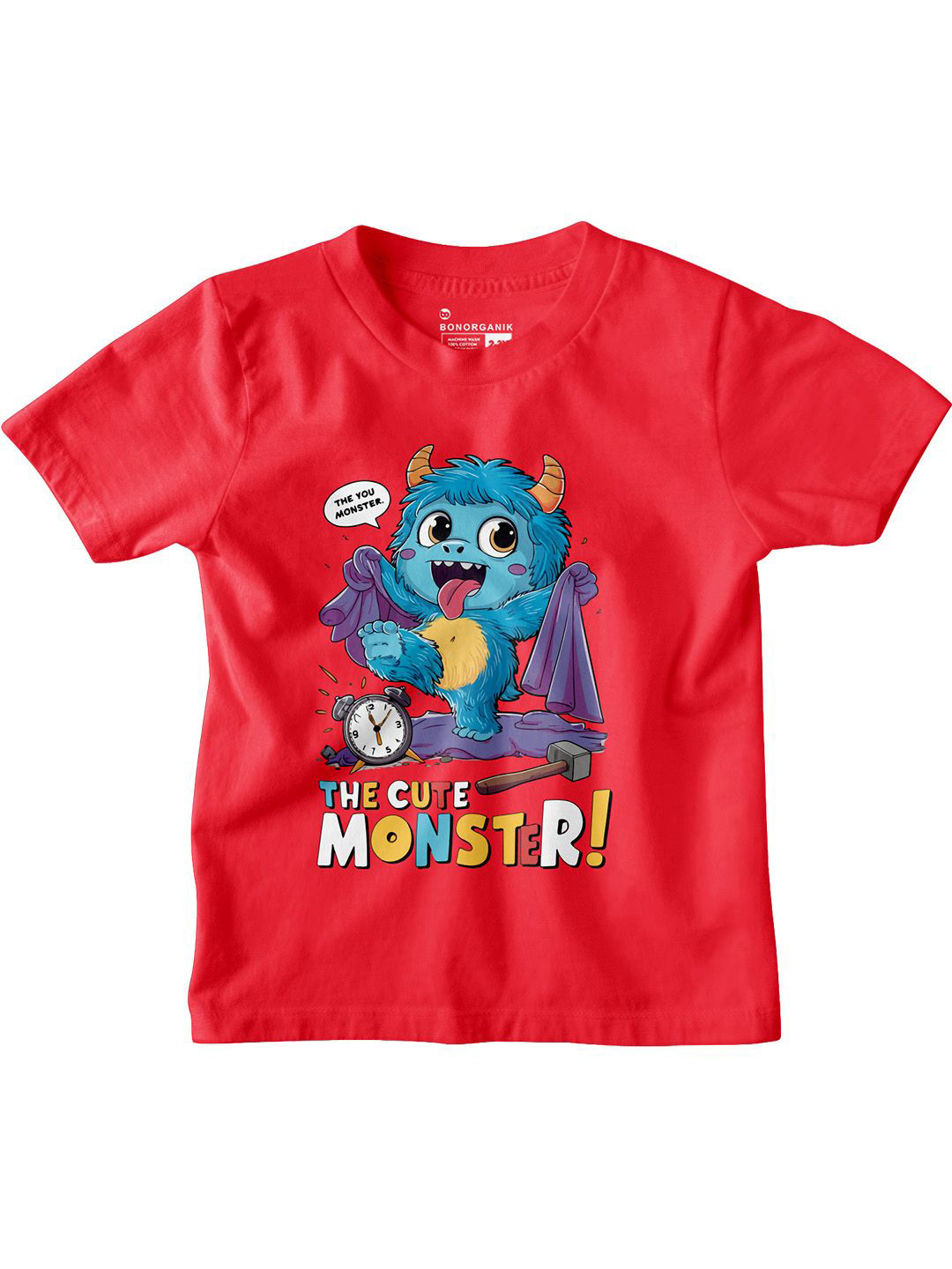 BonOrganik Boys Monster High Graphic Printed Round Neck Cotton T-shirt