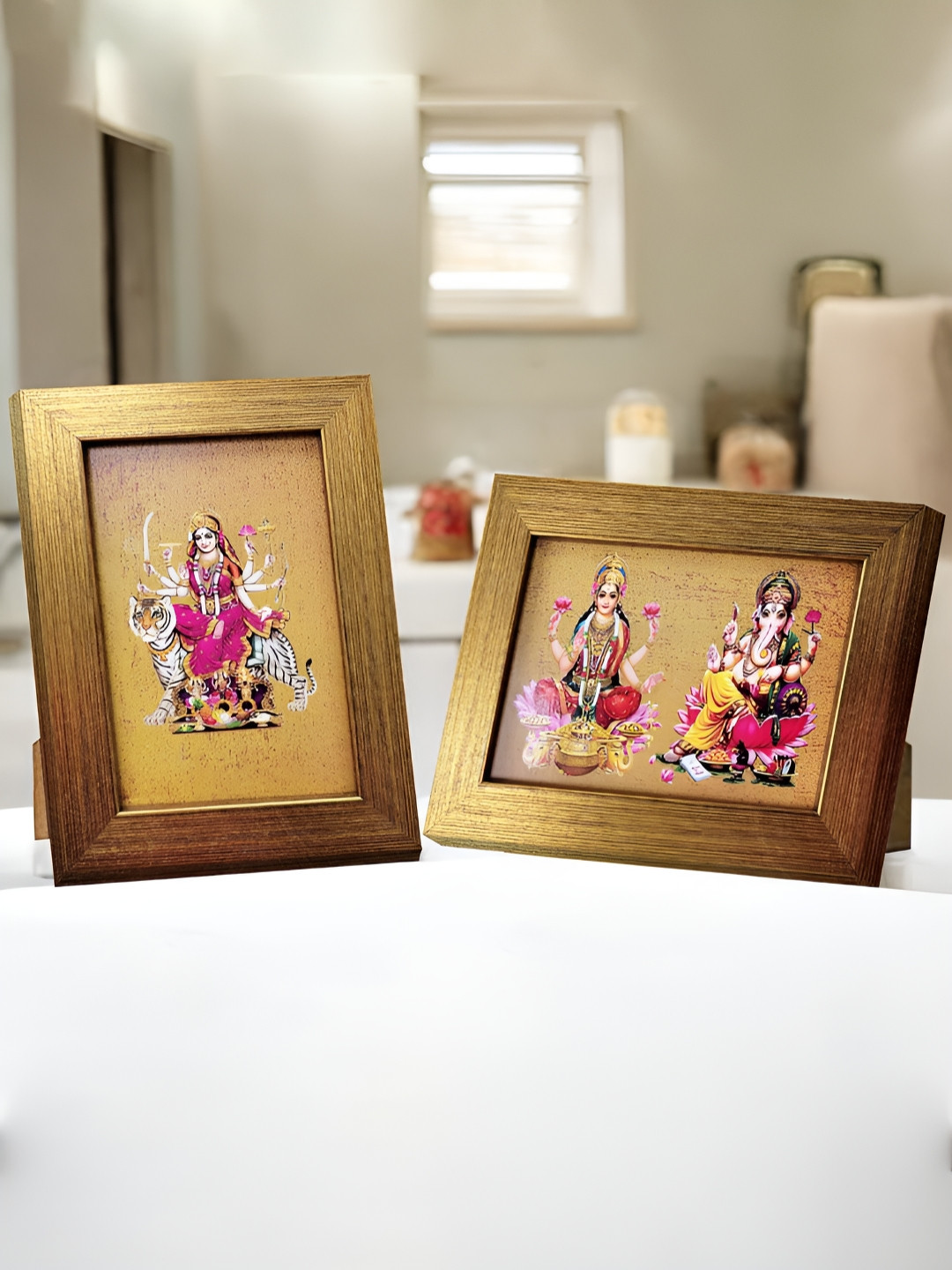 Art Street Gold-Toned Set of 2 God Photo Frame for Table & Home Decor