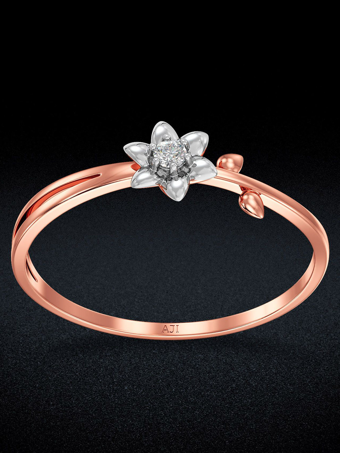Joyalukkas Women 18KT Prosper Rose Gold Diamond Ring