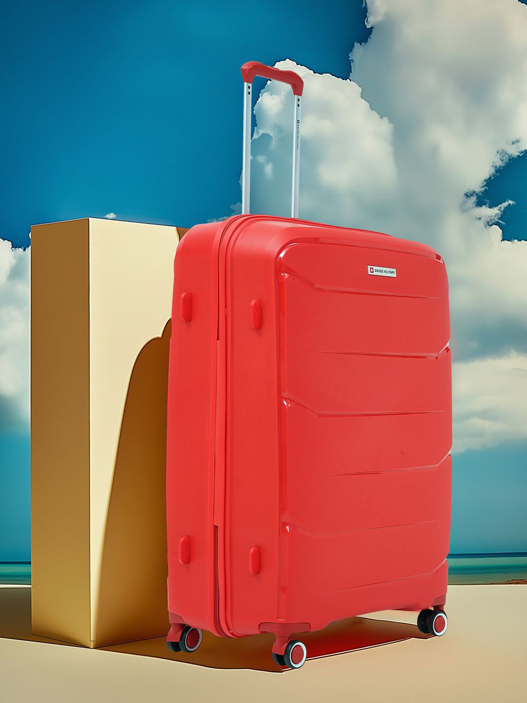 SWISS MILITARY Unisex 360-Degree Rotation Hard Sided Large Trolley Suitcase