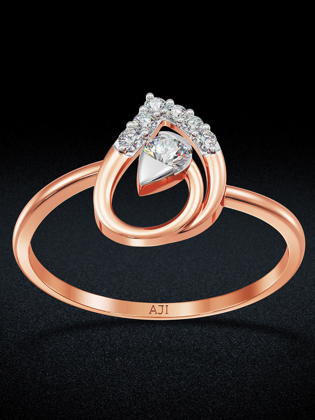 Joyalukkas 18Kt Flora Styled Diamond Studded Finger Ring For Women