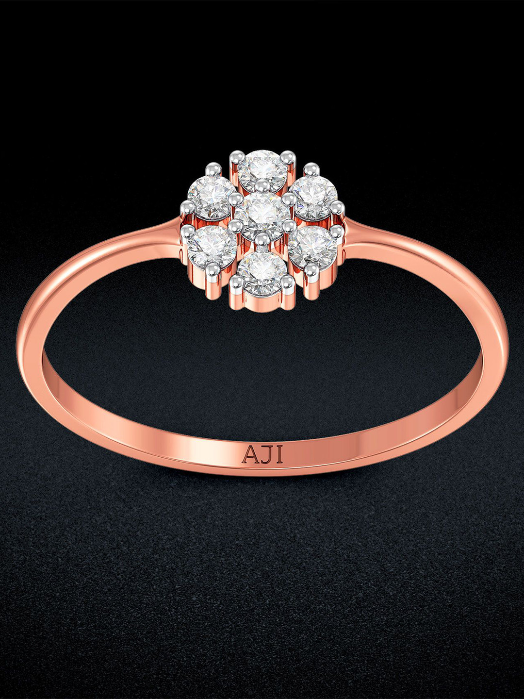 Joyalukkas 18KT Floral Shaped Rose Gold Diamond Ring