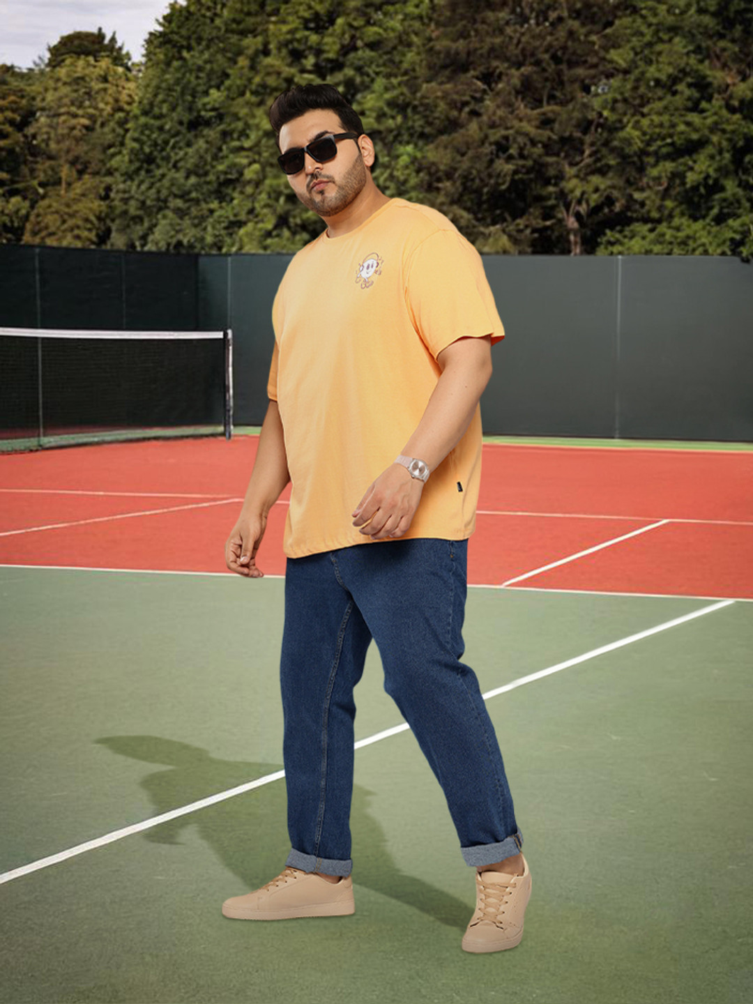 Sztori Plus Size Typography Print Pure Cotton T-shirt